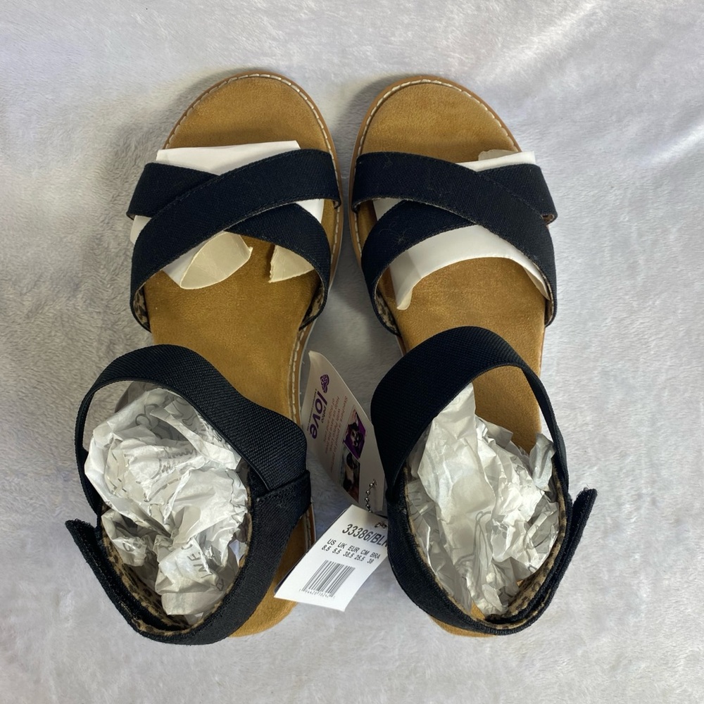 Skechers Women's Bobs Desert Kiss Secret Picnic Strappy Sandals Black Sz 8.5 NWT - Picture 6 of 11